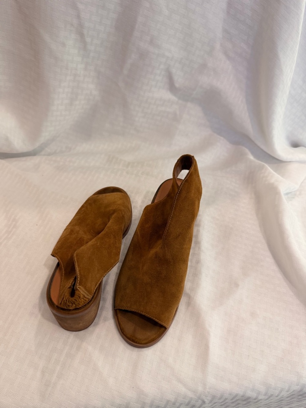Lucky Brand Brown Suede Open-Toe Slingback Mules